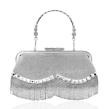 Women Banquet Handbags  New Diamond-Studded Tassel Evening Bags Femme Wedding Purse Dress Beaded Party Clutch