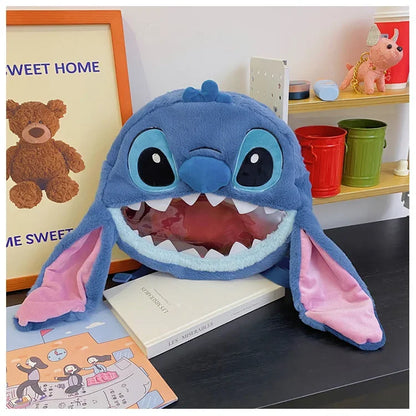 HOT Stitch See-through Bag Plush Doll Backpack Girls Large Capacity Cute Funny Backpack Anime Kawaii Cartoon School Bag Mochila