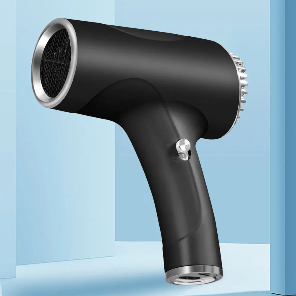 Portable Handy Hairdryer 2600mah Cordless Lonic Hair Dryer 40/500W USB Rechargeable Powerful 2 Gears for Travel Home Dormitory