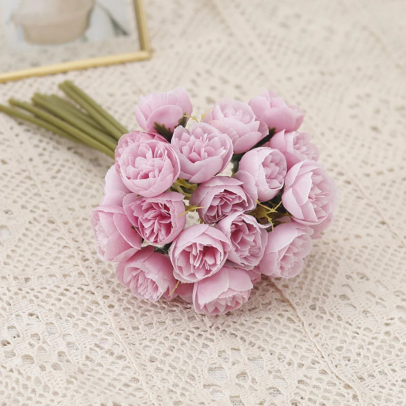 Tenvity 27 Heads Rose Peony Artificial Flowers Bridal Bouquet Home Party Table DIY Decor Fake Flowers Wedding Decoration Flowers