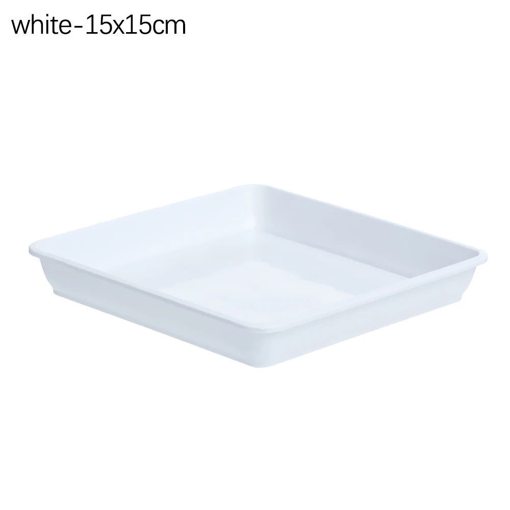 Hot 4/6/7/8/10 inch Plastic Plant Pot Saucer Drip Trays Saucers Indoor Outdoor Heavy Duty Square Flower Pot Brown/White/Black