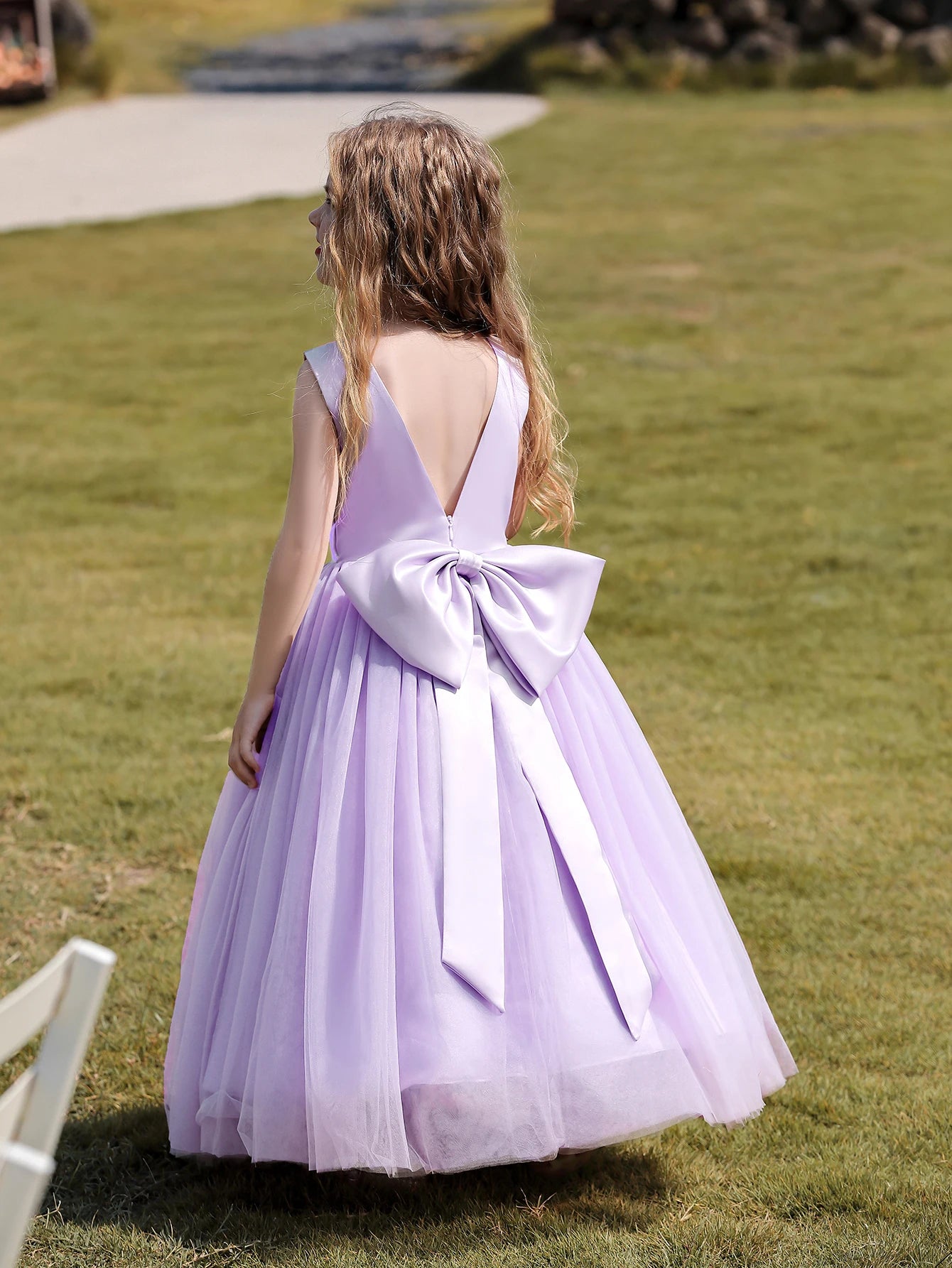 Premium Quality Casual Formal Dresses for Girls Backless Tulle Party Wedding Kids Fancy Clothing Beautiful Girl Princess Dress