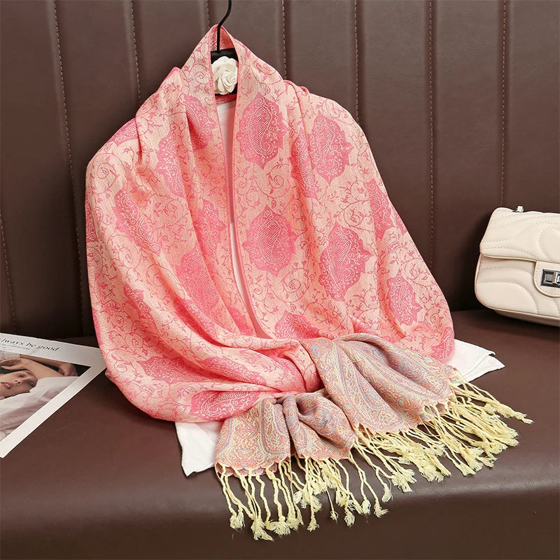 2024 Luxury Thick Cashmere Scarf Women Print New Wraps Pashmina Travel Poncho Warm Blanket Winter Bufanda Shawl Female Stoles