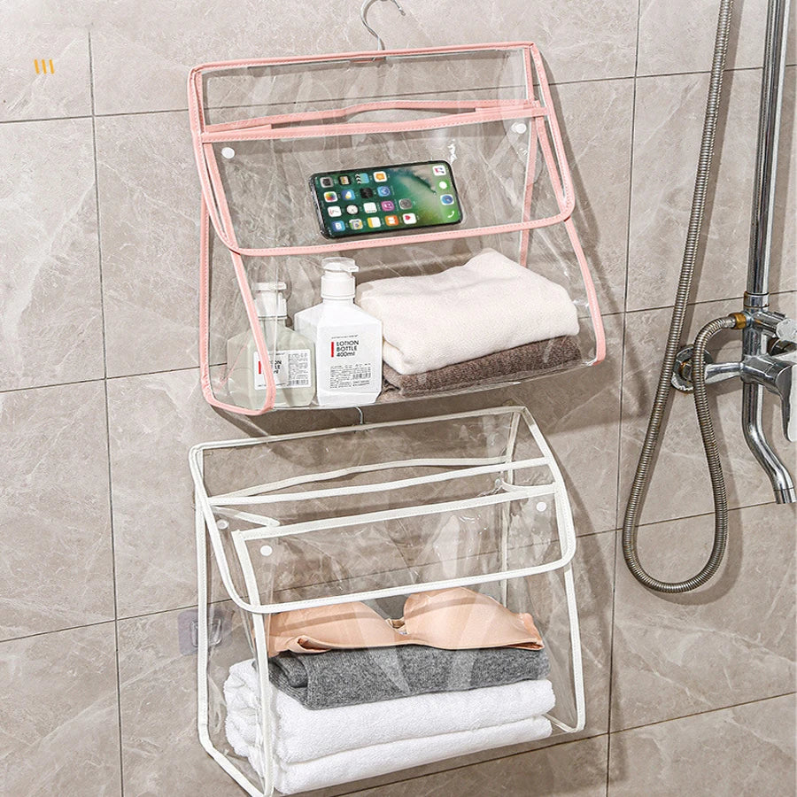 1PCS Transparent Washing Bathroom Waterproof Hanging Bag Storage Bag Student Bathroom Clothes Wall Toys Hanging Bag