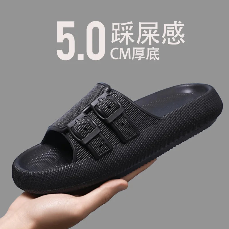 New Summer Fashion Men's Slippers Casual Sporty Plus Size EVA Outsole Couple Style Thick Bottom Slippers Trendy