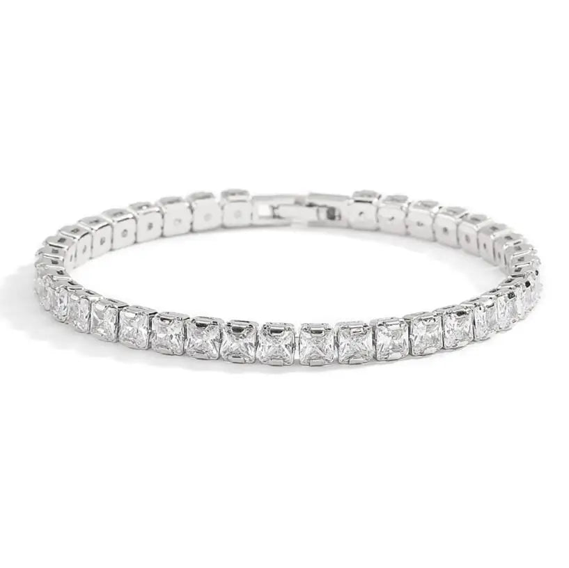 Pure Silver Of 17.5-18CM Tennis Bracelet Jewelry 2-4mm 5A CZ Eternal Gift For Wife Stunning Real 925 Jewellery