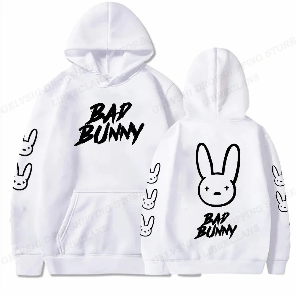 Bad Bunny Hoodie Men Fashion Hoodie Women Sweats Men's Hoodies Hip Hop Rabbit Sweatshirt Boy Coats Men's Clothing Rapper