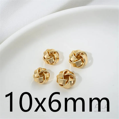 14K Gold Wrapped Knot Twisted Ring Separated Bead Sleeve Accessories Handmade DIY Earrings Bracelets Handmade Materials K053