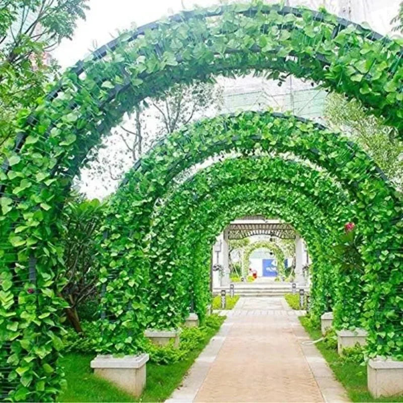 100/2M Artificial Green Ivy Vine Garland Fake Leaf Plants Rattan Hanging Creeper Garlands for Garden Wedding Party Wall Decors