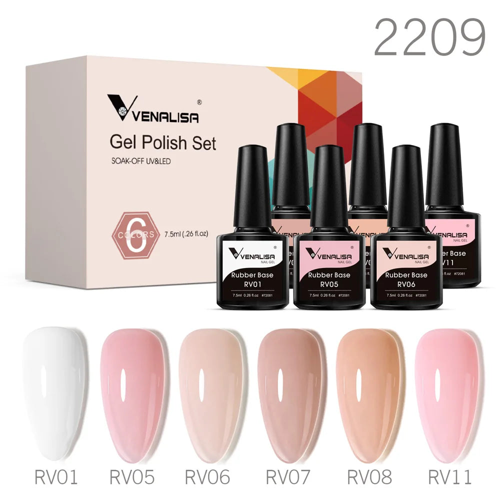 Venalisa Nail Gel Polish Kit Christmas Gift Winter Color Collection Semi Permanent New Learner Nude Pink Nail Varnish Set