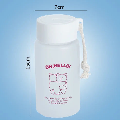 Small Daisy Frosted Plastic Mug, Portable Transparent Travel Tea Cup, Cute BPA-Free Water Bottle for Outdoor Use