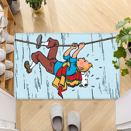 The Adventures of Tintins Door Mat Entrance Non-slip Doormat Washable Kitchen Carpet Hallway Rugs Bathroom Bath Door Mats