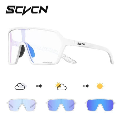 SCVCN Color Photochromic Cycling Glasses UV400 Sunglasses for Men Women Driving Glasses MTB Road Bike Sport Eyewear Running