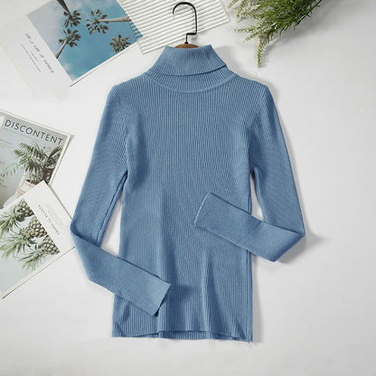 Women Turtleneck Sweater Knitted Soft Pullovers cashmere Jumpers Basic Solid Soft Sweaters Women Autumn Winter Casual Top