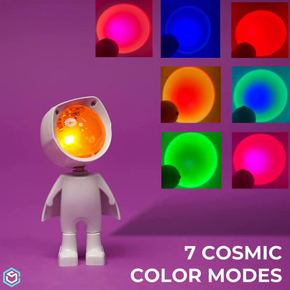 LED Astronaut Sunset Light Rainbow Projection Night Light USB Charging Touch Control for Bedroom and Game Room Decoration