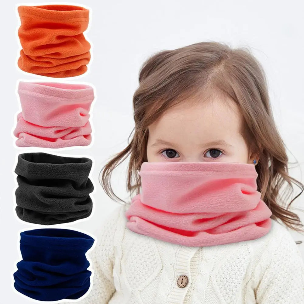 Children Soft Fleece Warm Windproof Neck Tube Scarf For Kids Mask Half Face Cover Boys Girls Neck Warmer Adjustable Neck Collar