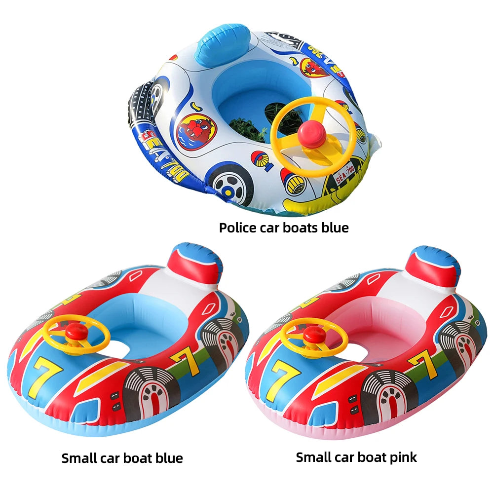 Inflatable Swimming Rings Baby Water Play Games Seat Float Boat Child Swim Circle Fun Pool Bathtub Beach Party Summer Water Toy