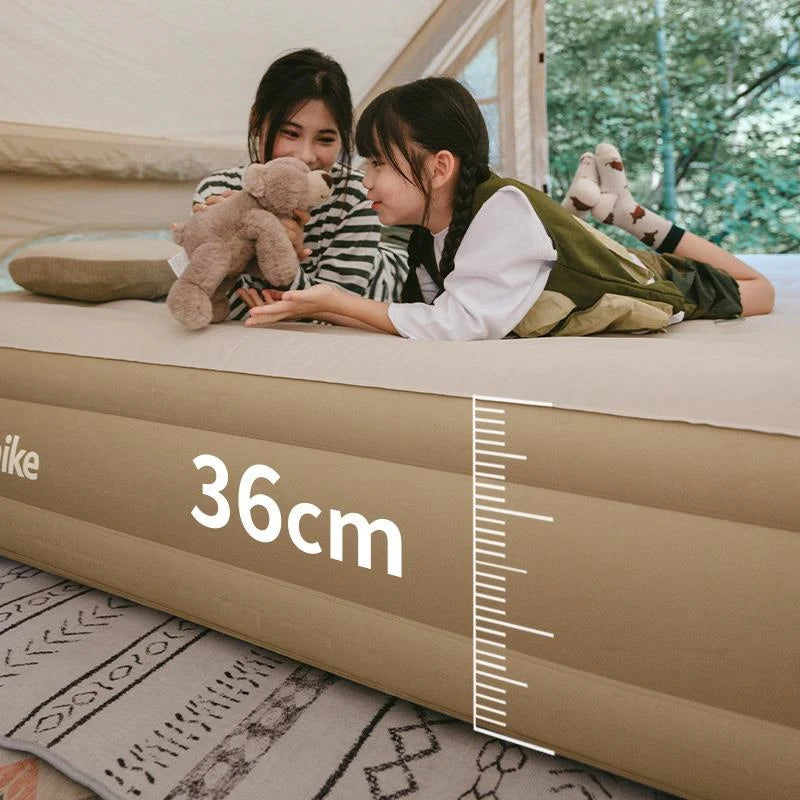 Naturehike 36cm Inflatable Mattress Air Sleeping Pad Camping 1/2/3 Person Bed Folding Travel Thicken Built-in Pump PVC Mat