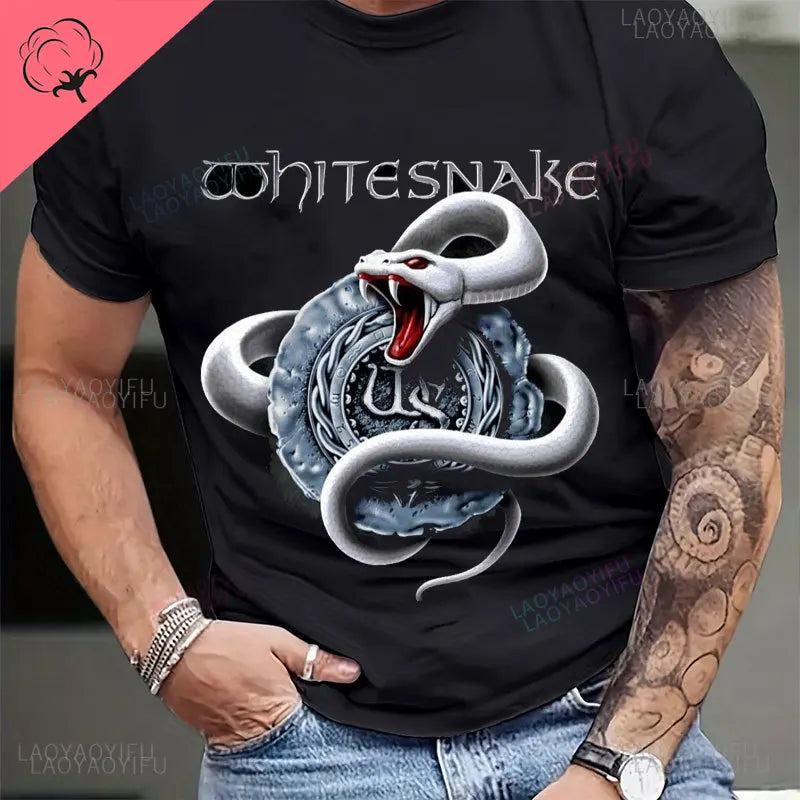 Best Vintage Whitesnake Summer Tour Concert 2018 Cotton Shirt Whitesnake Love Hunter Tour Dinari Men TShirt Harajuku Tee Tops