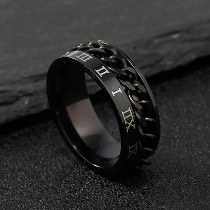 New Chain Rotatable Rings Spinner Chain Rotatable Couple Finger Rings for Women Man Punk Jewelry Bottle Opener Party Gift