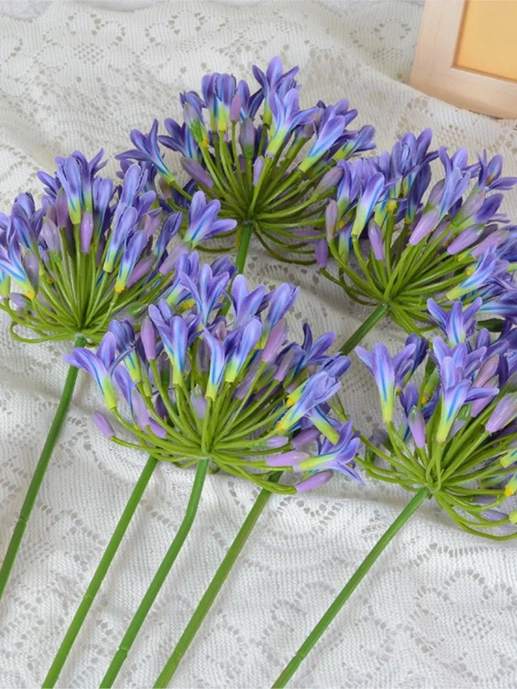 Luxury African agapanthus branch home table decoration silk artificial flowers Photo props hotel Home decor flores artificiales