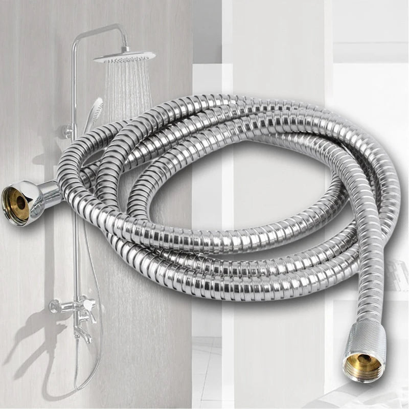 Stainless Steel Flexible Shower Hose Long Bathroom Shower Water Hose Extension Plumbing Pipe Pulling Tube Bathroom Accessories