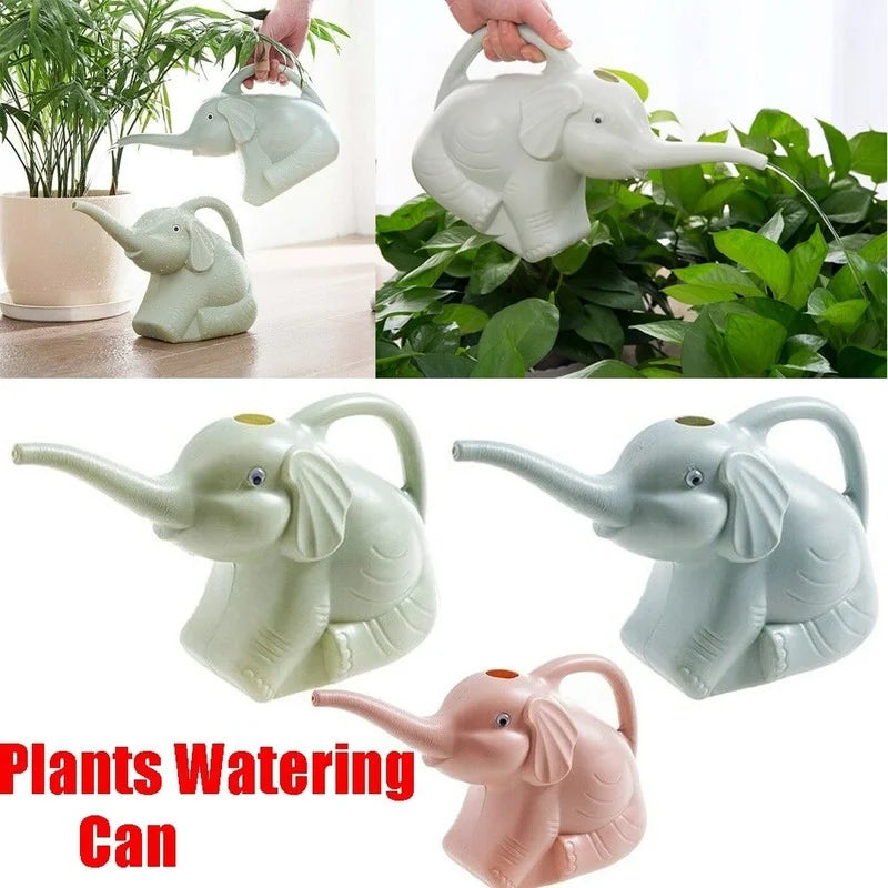 Cute Plastic Elephant Shape Watering Pot Can Plant Outdoor Irrigation Home Accessories Gardening Tools Equipment Garden Supplies