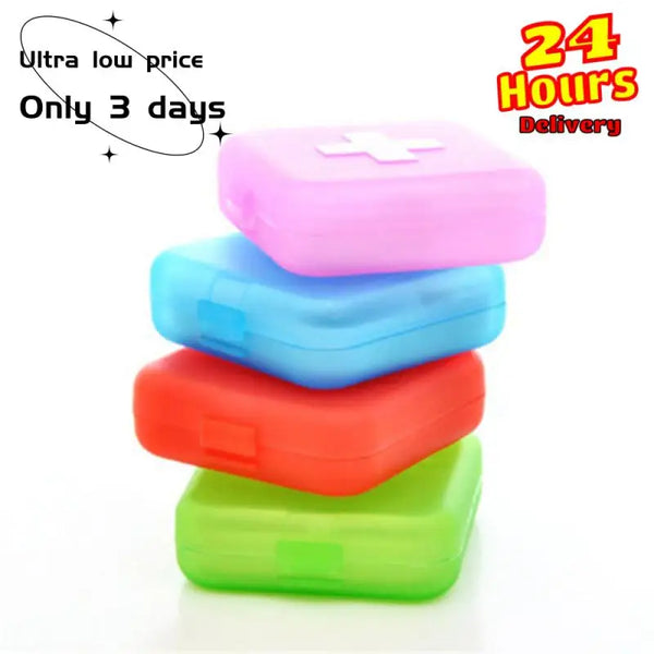 Mini Organizer Case 4 Grids Pill Box Tablet Pill Case Travel Drug Dispenser Storage Container Medicine Boxes Dispensing Medical