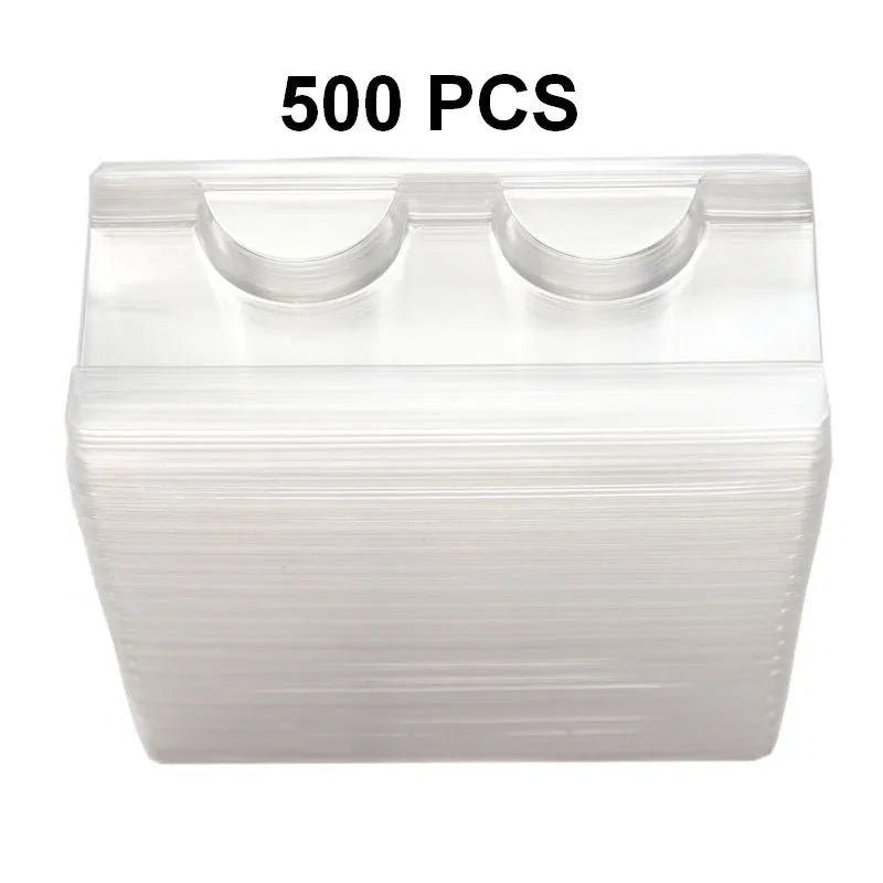 10/500pcs wholesale plastic clear lash tray mink lashes holder eyelash trays for eyelash packaging box package case bulk vendors