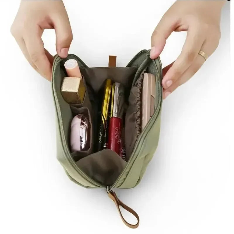 2024 New Women's Small Bag Toiletry Bag Portable Mini Solid Color Korean Makeup Bag Large Capacity Waterproof Storage Clutch Bag