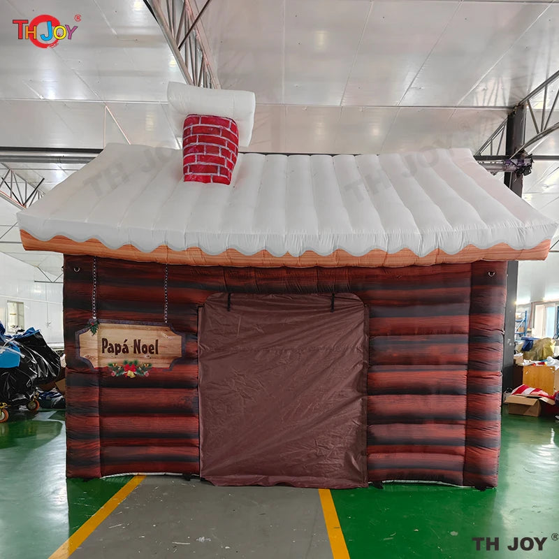 New Design 3x3m Outdoor Santa Grotto Inflatable Christmas House Tent Inflatable Cabin Decoration For Events