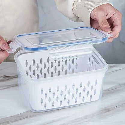 1/2/3pcs Refrigerator Storage Box Fridge Organizer Fresh Vegetable Fruit Drain Basket Storage Container Pantry Kitchen Organizer