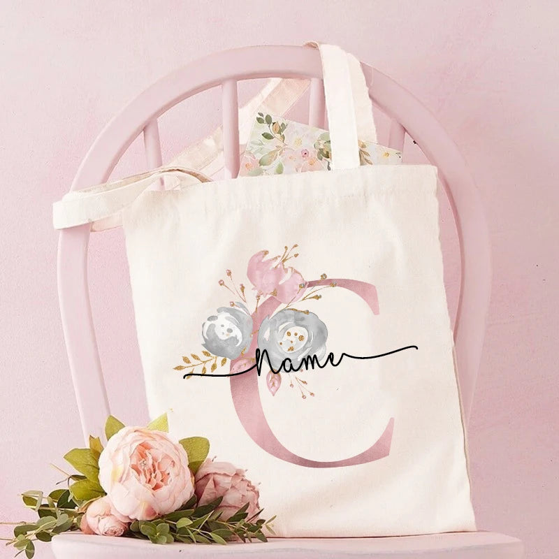 Personalized Bridesmaid Tote Bags Maid of Honor Custom Name  Handbag Bridal Bachelorette Party Gifts Bride Wedding Shoulder Bag