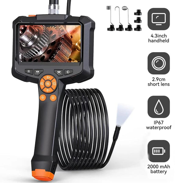 Industrial Endoscope Camera 4.3 "/2.4" Single Dual Lens HD 1080P Car Inspection Borescope IP67 Waterproof for Automotive Engine