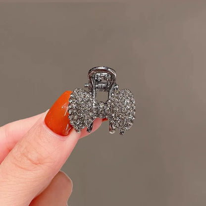 New Korean Style Alloy Rhinestone Black Hair Crab Claw For Ladies Women Headwear Summer Elegant Shining Hairpins Side Barrettes