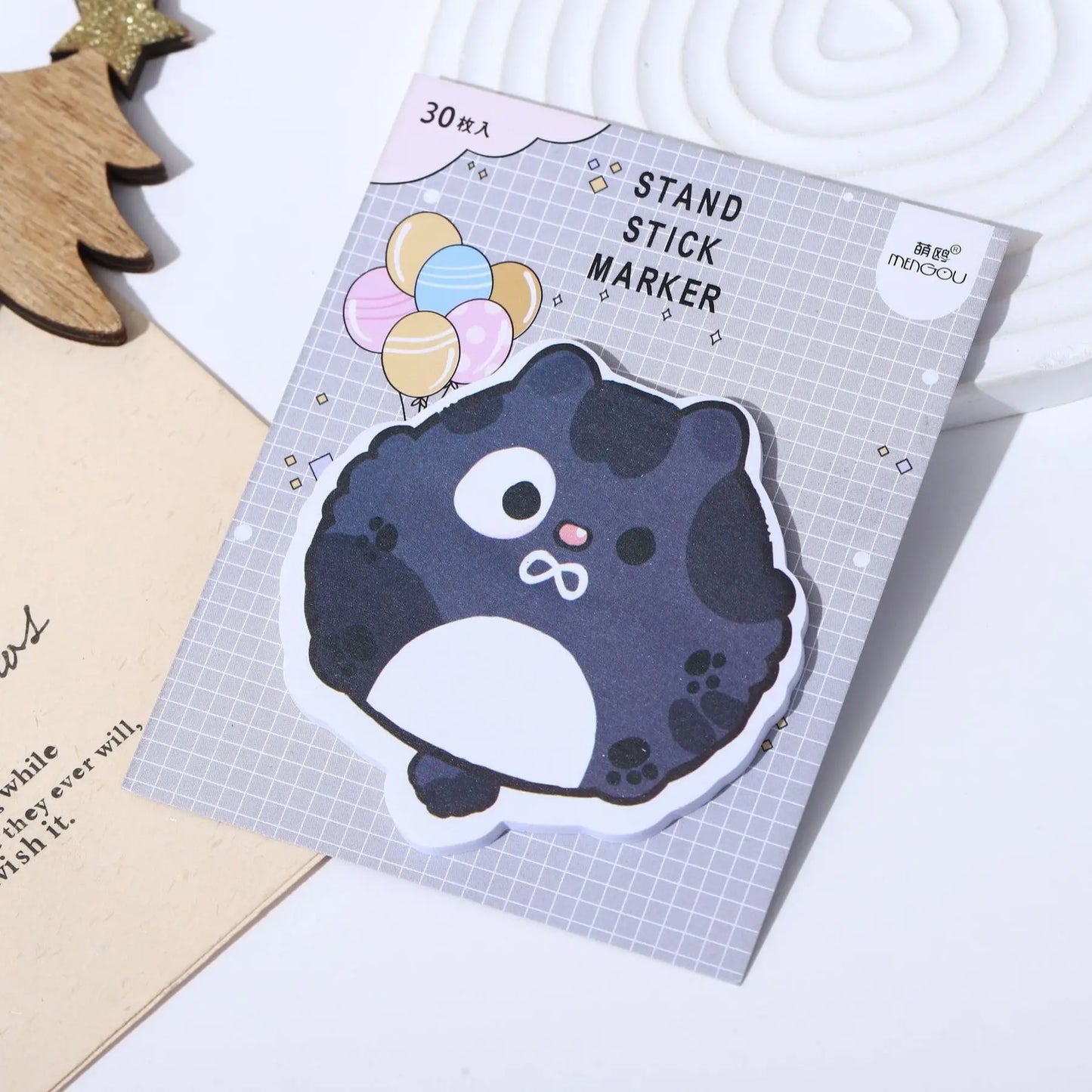 1 Piece Lytwtw's Adhesive Cute Cartoon Cat Notes Notepad Memo Pad Office School Supplies Stationery Sticker