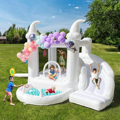 Oxford Inflatable Bouncy Bouncing House With Ball Pool And Slide Kids Birthday Party Game Gift Jumper Children Jumping Castles