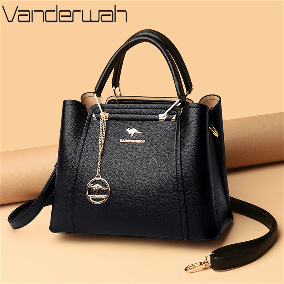 2024 Luxury Women Designer 3 Layers Shoulder Crossbody Sac Ladies Large Capacity Leather Handbags Shopper Brand Messenger Totes