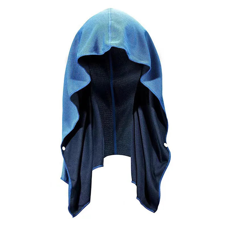 Quick Drying Sports Towel U-shaped Hoodie Cooling Towel Sun Protection Beach Towel for Camping Gym Swimming Running Yoga