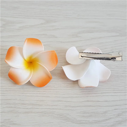 6Pcs Plumeria Flower Hair Clips for Women Girls Hairpins Egg Flower Barrette Hawaiian Wedding Party Bag Hat Accessories