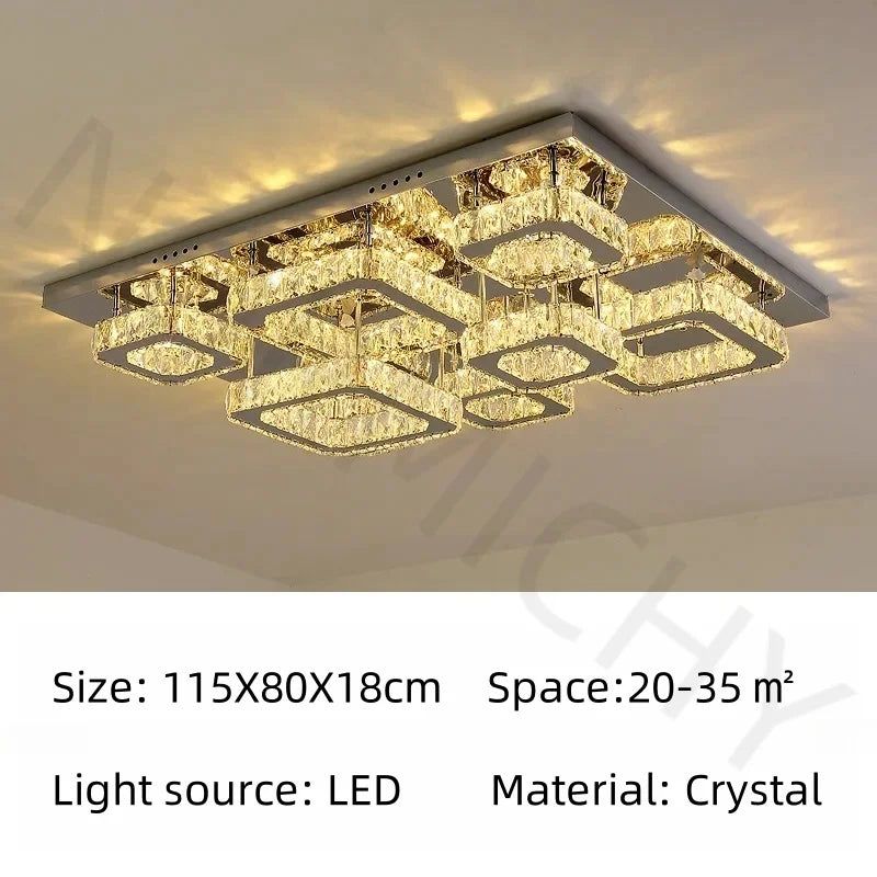 Modern LED Crystal Ceiling Lamp Home Decoration Luxury Crystal Lighting Chandelier Lighting Living Room Bedroom Kitchen Lustre