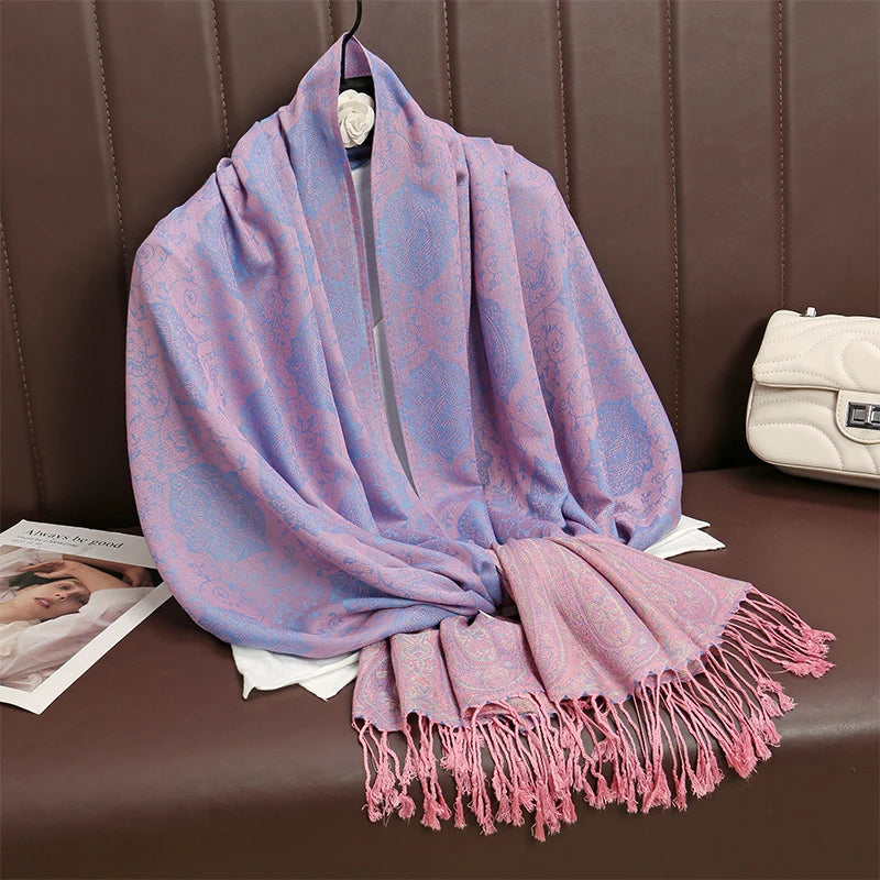 2024 Luxury Thick Cashmere Scarf Women Print New Wraps Pashmina Travel Poncho Warm Blanket Winter Bufanda Shawl Female Stoles