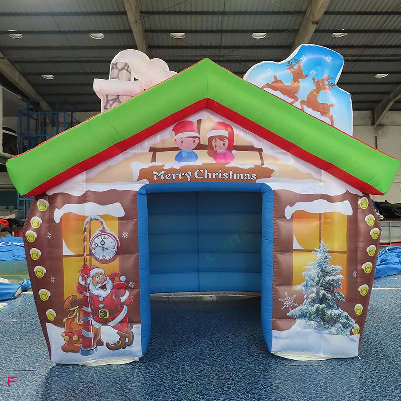 New Design 3x3m Outdoor Santa Grotto Inflatable Christmas House Tent Inflatable Cabin Decoration For Events