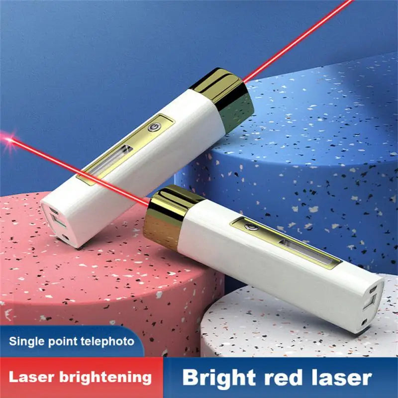 Smile Shark Mini Laser Flashlight With Side Light High-brightness COB Night Lighting Long-range Sand Table Teaching Flashlight