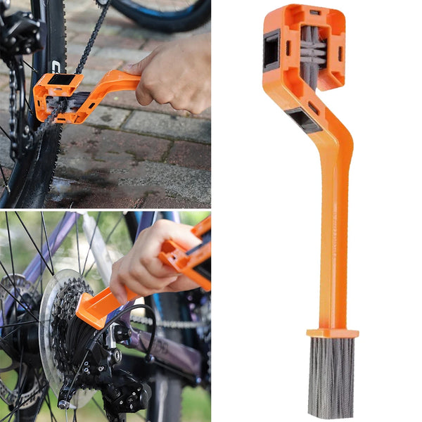 Bicycle Chain Clean Brush Double Head Bike Chain Washer Cleaner Multifunction Portable for Motorcycle Bicycle