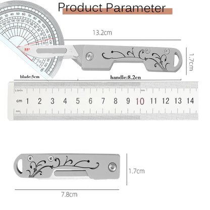 Stainless Steel Folding Knife Keychain Pocket Knife Surgical Mini Knife Replaceable Blades Sharp Multifunctional Knife Tool