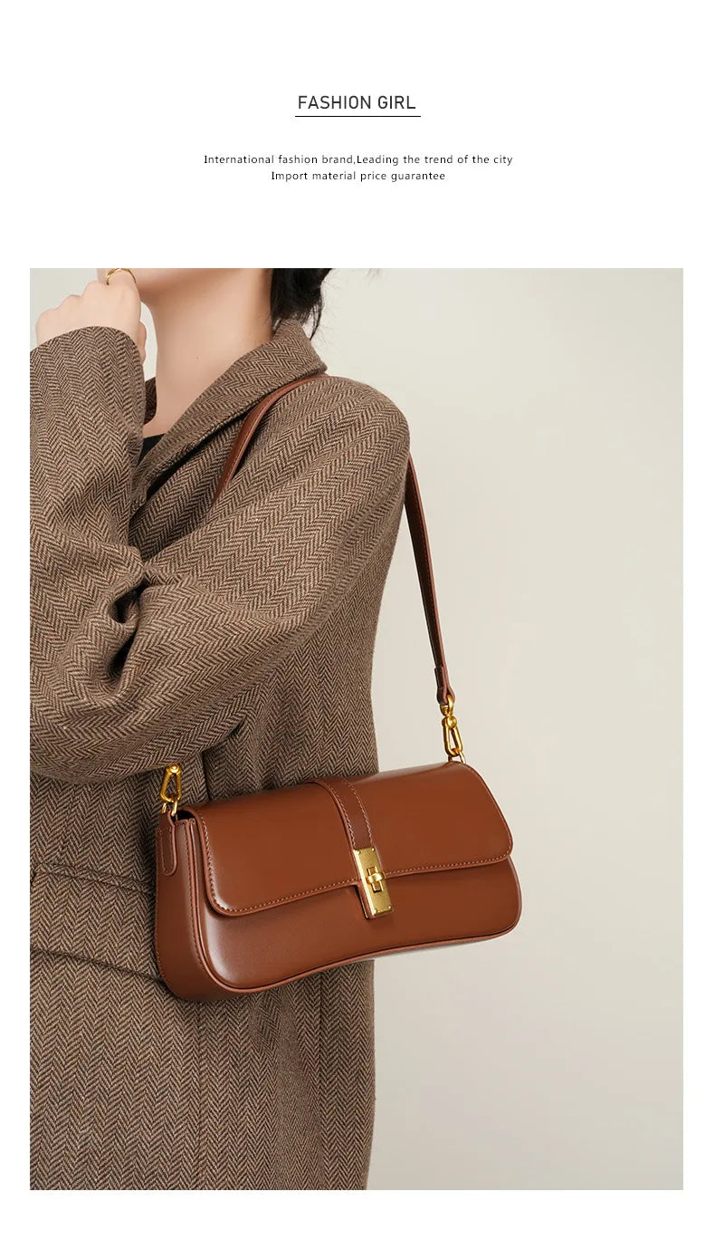 Cowhide Women's Shoulder Bag Luxury Designer Genuine Leather Women Crossbody Square Bags High Quality Fashion Female Handbag