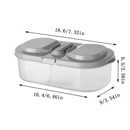 Double Compartment Covered Kitchen Food Grain Sealed Tank Multifunctional Kitchen Refrigerator Plastic Storage Box