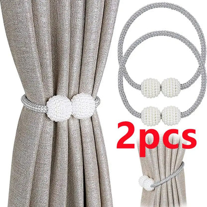 4/2PCS Pearl Magnetic Curtain Clip Curtain Holders Tie Back Buckle Clips Hanging Ball Buckle Tie Back Curtain Decor Accessories