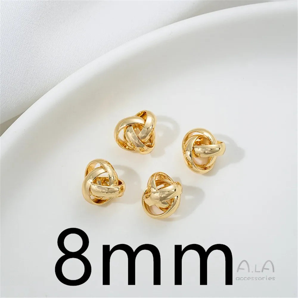 14K Gold Wrapped Knot Twisted Ring Separated Bead Sleeve Accessories Handmade DIY Earrings Bracelets Handmade Materials K053